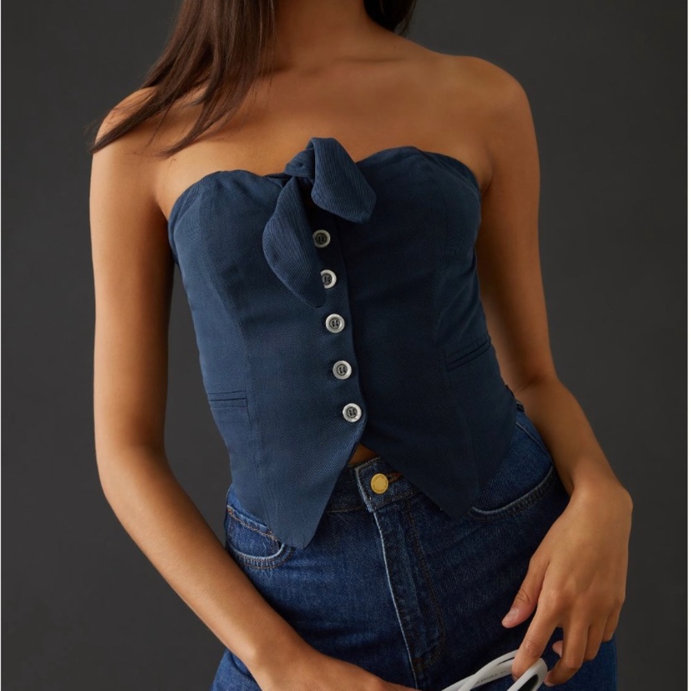 Anthropologie Maeve Strapless Bustier Vest